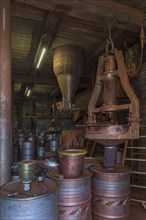 Bronze powder production room with filling plant in a metal powder mill, founded around 1900,