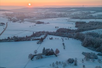 Winter landscape near Waldenbuch Sunrise