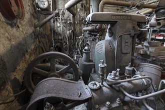 Engine room of a metal powder mill, founded around 1900, Igensdorf, Upper Franconia, Bavaria,