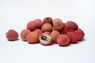 Lychee, tropical fruit, opened