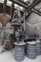 Zinc powder production room in a metal powder mill, founded around 1900, Igensdorf, Upper