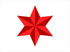 A simple red geometric star, a Christmas decoration