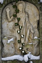 Portrait of a saint with an common ivy (Hedera helix), Munich, Bavaria, Germany, Europe