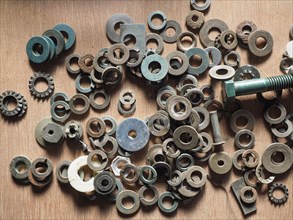 Old rusted washers