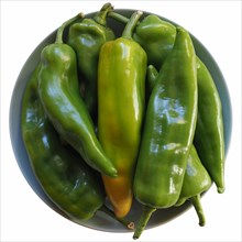 Green bell peppers vegetables isolated over white