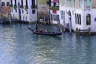 Gondola on the Grand Canal, Venice, Veneto, Italy, Europe
