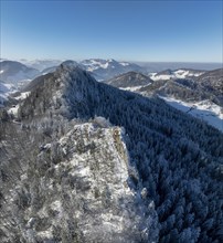 View over the first Jura chain with Belchenflueh towards the second Jura chain and Langenbruck,