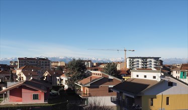 Skyline view of the city of Settimo Torinese, Italy, Europe