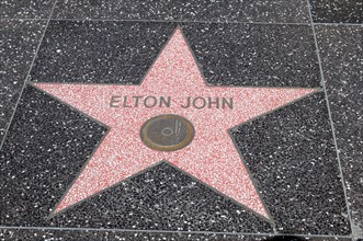 Walk of Fame, ELTON JOHN, Hollywood Boulevard, Los Angeles, California, USA, North America