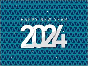 Happy New Year 2024 Banner Blue Background
