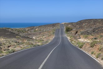 Road to the bay of La Pared, Fuerteventura, Canary Islands, Spain, Europe
