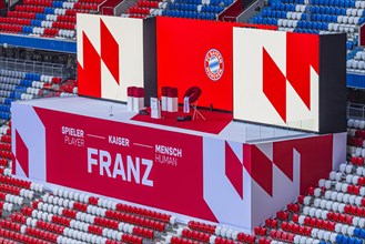 Speakers' platform in the North Curve at the start of the event, FC Bayern Munich funeral service