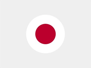 Circular design inspired by the flag of Japan with a central red circle on a white background