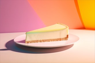 Slice of cheesecake on plate. KI generiert, generiert AI generated