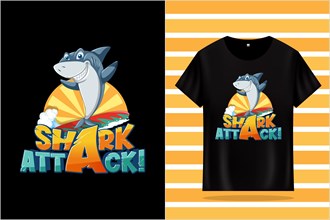 Shark Attack fun design for t-shirt merchandise