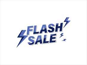 Dynamic typography of 'Flash Sale' with blue color and lightning bolts