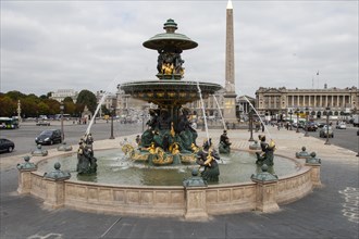Fontaine des Mers at Place de la Concorde Paris France
