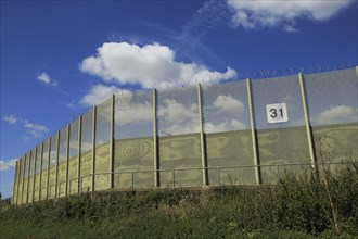 Perimeter fence at Warren Hill prison, Hollesley, Suffolk, England, UK