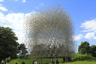 The Hive artwork sculpture at Royal Botanic Gardens, Kew, London, England, UK designed by Wolfgang