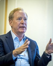 Brad Smith, President and Vice Chairman of Microsoft, pictured during the World Economic Forum in