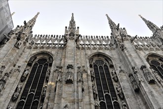 Detail, Milan Cathedral, Duomo, start of construction 1386, completion 1858, Milan, Milano,