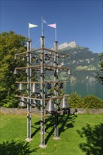 Glockenspiel at the Tellsplatte on the Swiss Path, Sisikon, Lake Lucerne, Canton Uri, Switzerland,