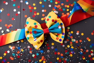 Carnival bow tie with confetti. KI generiert, generiert AI generated