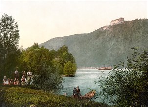 Rana-Riedl an der Donau, Austria, c. 1890, Historic, digitally restored reproduction from a 19th