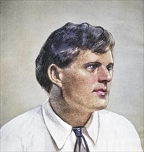 Jack London, 1876-1916, American writer. From the book The Masterpiece Library of Short Stories,