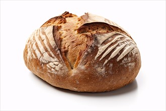 Loaf of bread on white background. KI generiert, generiert AI generated