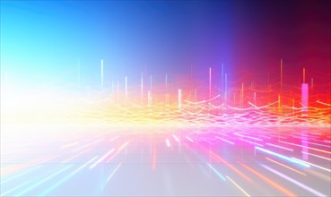 Abstract background with glowing lines and bokeh effect AI generated