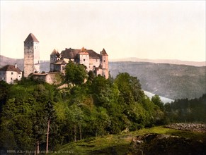 Viechtenstein Castle on the Danube, Upper Austria, Austria, c. 1890, Historic, digitally restored