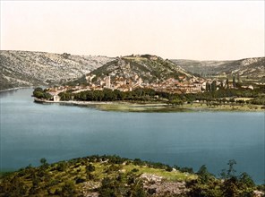 Scardona, upon the Kerka, Dalmatia, former Austro-Hungary, today Croatia, c. 1890, Historic,