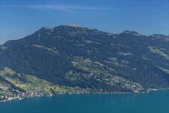 View from Buergenstock over Lake Lucerne to the Rigi, Canton Niewalden, Switzerland, Lake Lucerne,