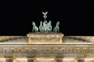 Brandenburg Gate at night, night shot, night, evening, dark, history, East Germany, GDR,