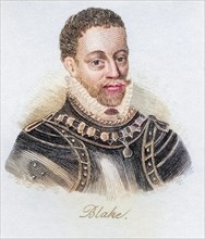Robert Blake 1599, 1657, English naval commander and admiral. From the book Crabb's Historical
