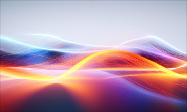 Abstract background with smooth lines in red, orange and blue colors AI generated