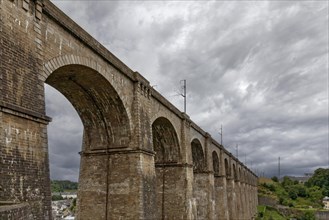 Viaduc de Morlaix, viaduct, circular arch bridge with two storeys, Morlaix, Finistere, Brittany,