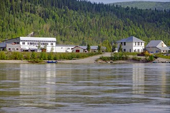 The Yukon and parts of the old town, Gold Rush, Museum, Dawson City, Yukon Territory, Canada, North