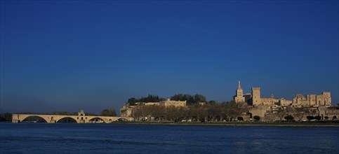 Pont St.-Benetzet and Palace of the Popes, Avignon, Provence, France, Europe