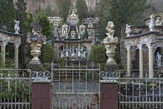 Privately recreated baroque garden on a mountainside, Egloffstein, Upper Franconia, Bavaria,