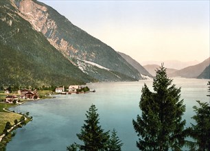 Lake Achensee, Pertisau, Tyrol, formerly Austro-Hungary, today Austria, c. 1890, Historic,