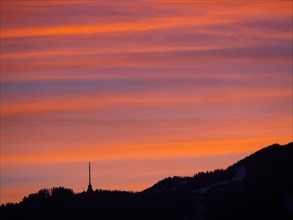 Dawn over the Mugel, Leoben, Styria, Austria, Europe