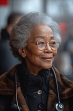 70 year old African American female doctor, AI generated