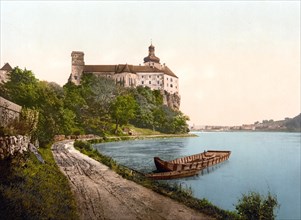 Persenbeug, in the district of Melk, Lower Austria, Austria, around 1890, Historic, digitally