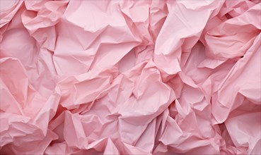 Pink creased crumpled paper background grunge texture backdrop AI generated