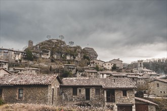 Panoramic in Rupit, one of the best known medieval towns in Catalonia in Spain