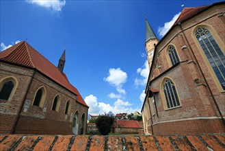 The historic old town of Dingolfing with a view of the parish church of St John. Dingolfing, Lower