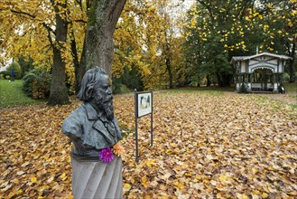 Bust of Brahms, Baden-Baden, Black Forest, Baden-Wuerttemberg, Germany, Europe