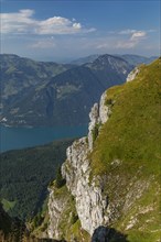 View from Niederbauen Kulm (1923m), Lake Lucerne, Canton Uri, Switzerland, Lake Lucerne, Uri,